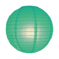 12" Paper Lanterns Round 'Teal' - Regular Wire Ribbed